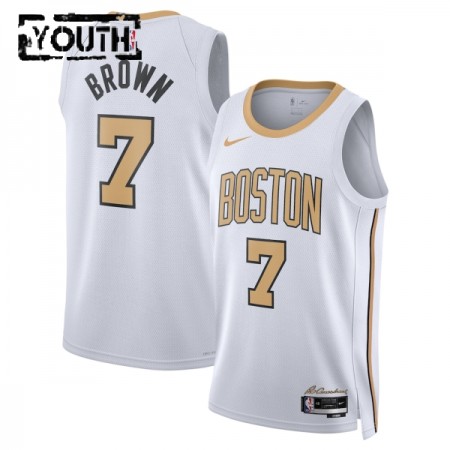 Dres Boston Celtics Jaylen Brown Nike 2025-26 City Edition Bijela Swingman - Dječji